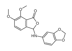 3-(1,3-benzodioxol-5-ylamino)-6,7-dimethoxy-3H-2-benzofuran-1-one结构式