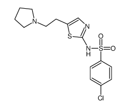 4-Chloro-N-(5-(2-(1-pyrrolidinyl)ethyl)-2-thiazolyl)benzenesulfonamide Structure