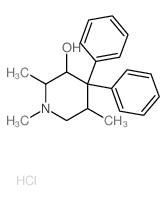 3-Piperidinol,1,2,5-trimethyl-4,4-diphenyl-, hydrochloride (1:1) structure