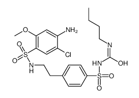 1-[4-[2-[(4-amino-5-chloro-2-methoxy-phenyl)sulfonylamino]ethyl]phenyl ]sulfonyl-3-butyl-urea structure