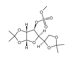 O1,O2,O5,O6-diisopropylidene-O3-methoxysulfonyl-α-D-glucofuranose结构式