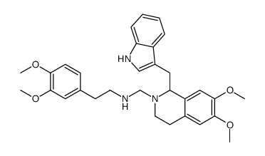 2(1H)-Isoquinolinemethanamine, 3,4-dihydro-6,7-dimethoxy-N-(2-(3,4-dim ethoxyphenyl)ethyl)-1-(1H-indol-3-ylmethyl)-结构式