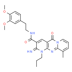 N-[2-(3,4-dimethoxyphenyl)ethyl]-2-imino-10-methyl-5-oxo-1-propyl-1,5-dihydro-2H-dipyrido[1,2-a:2,3-d]pyrimidine-3-carboxamide结构式