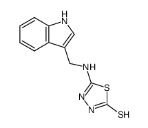 3-((2-Aminomethyl)-5-mercapto-1,3,4-thiadiazolyl)indole Structure