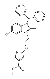 methyl 3-[2-[5-chloro-1-(diphenylmethyl)-2-methyl-1H-indol-3-yl]ethoxy]isoxazole-5-carboxylate结构式