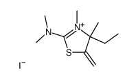 (4-Ethyl-3,4-dimethyl-5-methylene-thiazolidin-2-ylidene)-dimethyl-ammonium; iodide Structure