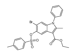 1-Phenyl-2-methyl-3-ethoxycarbonyl-5-tosyloxy-6-bromoindole Structure