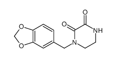 1-(1,3-benzodioxol-5-ylmethyl)piperazine-2,3-dione结构式