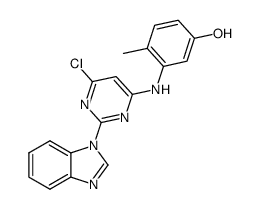 3-(2-Benzoimidazol-1-yl-6-chloro-pyrimidin-4-ylamino)-4-methyl-phenol Structure