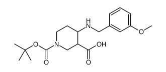 1,3-Piperidinedicarboxylic acid, 4-[[(3-methoxyphenyl)methyl]amino]-, 1-(1,1-dimethylethyl) ester Structure