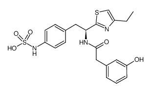 (S)-4-(2-(4-ethylthiazol-2-yl)-2-(2-(3-hydroxyphenyl)acetamido)ethyl)phenylsulfamic acid Structure