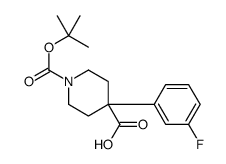 1-BOC-4-(3-FLUOROPHENYL)-4-PIPERIDINEDICARBOXYLIC ACID结构式