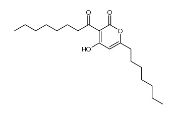 6-heptyl-4-hydroxy-3-octanoyl-2-pyrone Structure