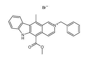 2-Benzyl-5-methoxycarbonyl-11-methyl-6H-pyrido[4,3-b]carbazol-2-ium; bromide Structure