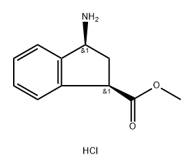 Rac-methyl (1r,3s)-3-amino-2,3-dihydro-1h-indene-1-carboxylate hydrochloride, cis Structure