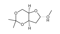 methyl 2-deoxy-3,5-O-isopropylidene-αβ-D-threo-pentafuranoside Structure