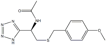 (R)-N-(2-((4-methoxybenzyl)thio)-1-(1H-tetrazol-5-yl)ethyl)acetamide Structure