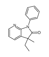 3-Ethyl-3-methyl-1-phenyl-1,3-dihydro-pyrrolo[2,3-b]pyridin-2-one结构式