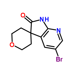 5'-Bromo-2,3,5,6-tetrahydrospiro[pyran-4,3'-pyrrolo[2,3-b]pyridin]-2'(1'H)-one structure