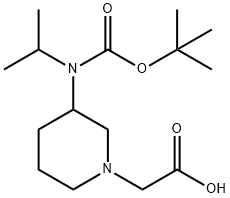 [3-(tert-Butoxycarbonyl-isopropyl-amino)-piperidin-1-yl]-acetic acid Structure