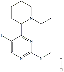 5-iodo-4-(1-isopropylpiperidin-2-yl)-N,N-dimethylpyrimidin-2-amine hydrochloride结构式