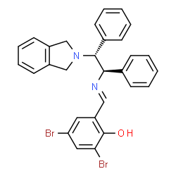 2,4-Dibromo-6-[(E)-[[(1R,2R)-2-(isoindolin-2-yl)-1,2-diphenylethyl]imino]methyl]phenol structure