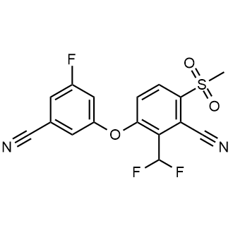 3-(3-Cyano-5-fluorophenoxy)-2-(difluoromethyl)-6-(methylsulfonyl)benzonitrile structure