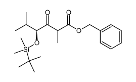 (S)-4-(tert-Butyl-dimethyl-silanyloxy)-2,5-dimethyl-3-oxo-hexanoic acid benzyl ester结构式