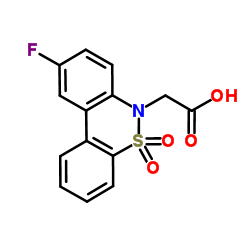 (9-Fluoro-5,5-dioxido-6H-dibenzo[c,e][1,2]thiazin-6-yl)acetic acid结构式