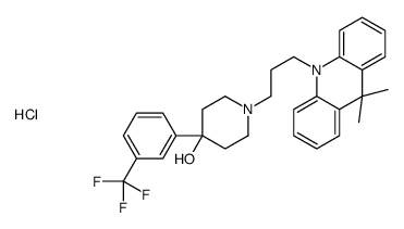 1-[3-(9,9-dimethylacridin-10-yl)propyl]-4-[3-(trifluoromethyl)phenyl]piperidin-4-ol,hydrochloride结构式