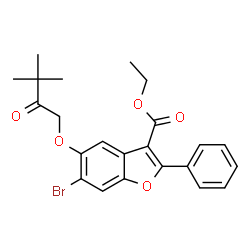 ethyl 6-bromo-5-(3,3-dimethyl-2-oxobutoxy)-2-phenylbenzofuran-3-carboxylate Structure