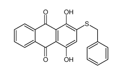 2-benzylsulfanyl-1,4-dihydroxyanthracene-9,10-dione结构式