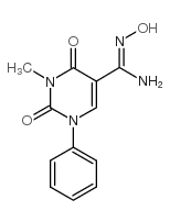 n'-hydroxy-3-methyl-2,4-dioxo-1-phenyl-1,2,3,4-tetrahydropyrimidine-5-carboximidamide结构式