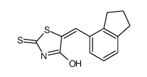 5-(2,3-dihydro-1H-inden-4-ylmethylidene)-2-sulfanylidene-1,3-thiazolidin-4-one Structure