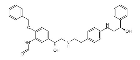 N-{2-[4-((R)-2-hydroxy-2-phenylethylamino)phenyl]ethyl}-(R)-2-hydroxy-2-(3-formamido-4-benzyloxyphenyl)ethylamine结构式