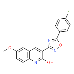 3-[5-(4-Fluoro-phenyl)-[1,2,4]oxadiazol-3-yl]-6-methoxy-quinolin-2-ol结构式