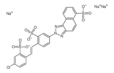 4-Chloro-4'-[6-sodiooxysulfonyl-2H-naphtho[1,2-d]triazol-2-yl]-2,2'-stilbenedisulfonic acid disodium salt结构式