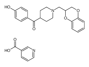 [1-(7,10-dioxabicyclo[4.4.0]deca-1,3,5-trien-9-ylmethyl)-4-piperidyl]- (4-hydroxyphenyl)methanone, pyridine-3-carboxylic acid Structure