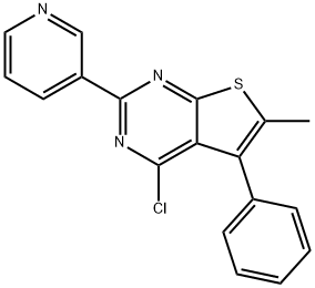 3-{4-氯-6-甲基-5-苯基噻吩并[2,3-D]嘧啶-2-基}吡啶结构式