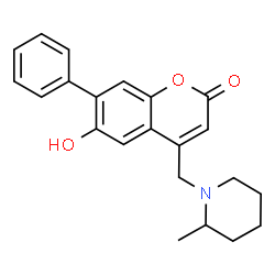 6-hydroxy-4-[(2-methylpiperidin-1-yl)methyl]-7-phenyl-2H-chromen-2-one结构式