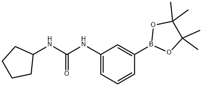 1-环戊基-3-(3-(4,4,5,5-四甲基-1,3,2-二氧硼杂环戊烷-2-基)苯基)脲结构式