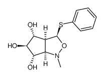 1H-Cyclopentcisoxazole-4,5,6-triol, hexahydro-1-methyl-3-(phenylthio)-, 3R-(3.alpha.,3a.beta.,4.beta.,5.alpha.,6.beta.,6a.beta.)- picture