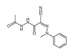 Acetic acid N'-[2-cyano-2-(methyl-phenyl-hydrazono)-acetyl]-hydrazide Structure