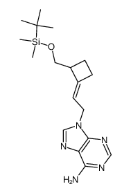 (E)-9-{2-[2-(tert-butyl-dimethyl-silanyloxymethyl)-cyclobutylidene]-ethyl}-9H-purin-6-ylamine Structure