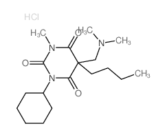 2,4,6(1H,3H,5H)-Pyrimidinetrione,5-butyl-1-cyclohexyl-5-[(dimethylamino)methyl]-3-methyl-, hydrochloride (1:1) structure