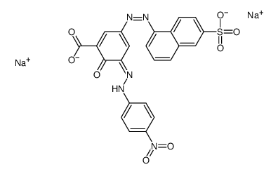 3-[(4-nitrophenyl)azo]-5-[(6-sulpho-1-naphthyl)azo]salicylic acid, sodium salt structure