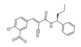 (S,E)-3-(4-chloro-3-nitrophenyl)-2-cyano-N-(1-phenylbutyl)acrylamide Structure