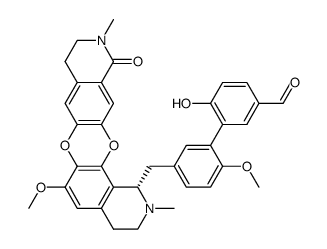 ent-7,6'-epoxy-12'-hydroxy-6,12-dimethoxy-2,2'-dimethyl-1'-oxo-1',15'-seco-rodiasan-15'-al结构式