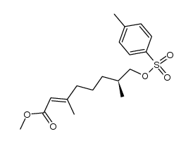 methyl (E)-(S)-(+)-3,7-dimethyl-8-[(p-tolylsulphonyl)oxy]-2-octenoate Structure