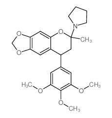 Pyrrolidine,1-[7,8-dihydro-6-methyl-8-(3,4,5-trimethoxyphenyl)-6H-1,3-dioxolo[4,5-g][1]benzopyran-6-yl]-结构式